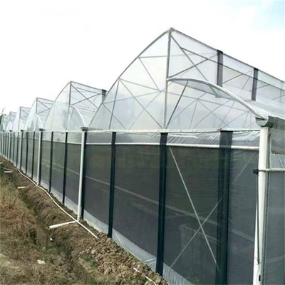 Tubo di acciaio galvanizzato a caldo serra serra di plastica a denti di sega multi-span serra tropicale