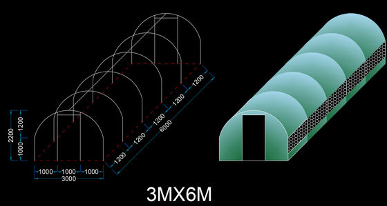 Serra di plastica della fragola del tunnel della singola portata con un film da 150 micron